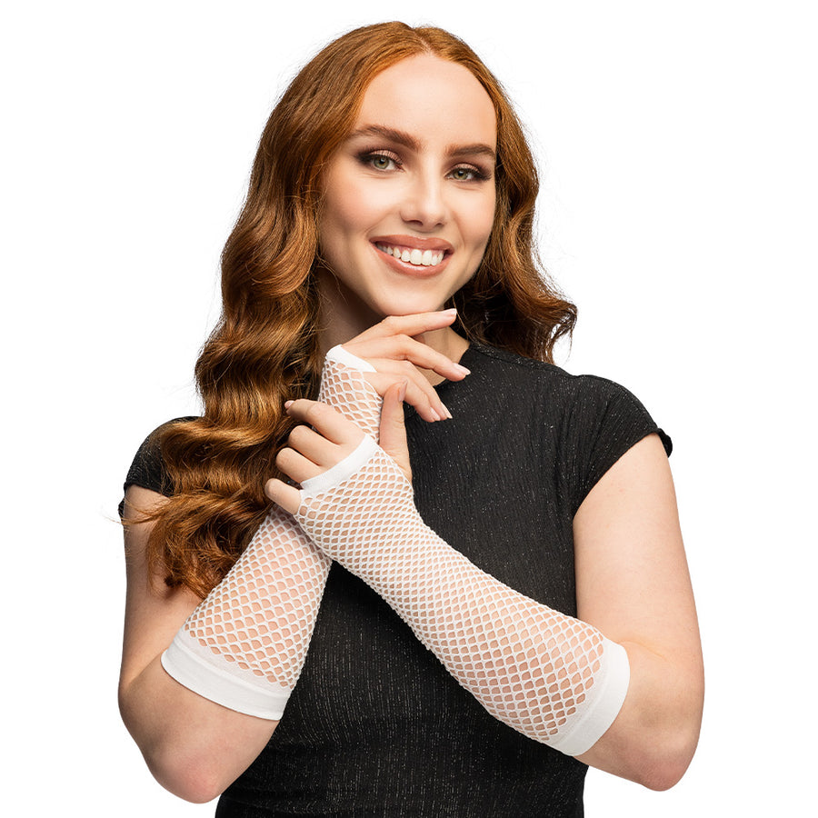 Boland paar handschoenen eleboog Mesh wit