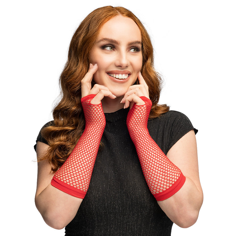 Boland paar handschoenen eleboog Mesh rood