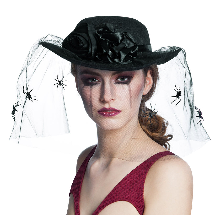 Boland hoed Spider widow met sluier