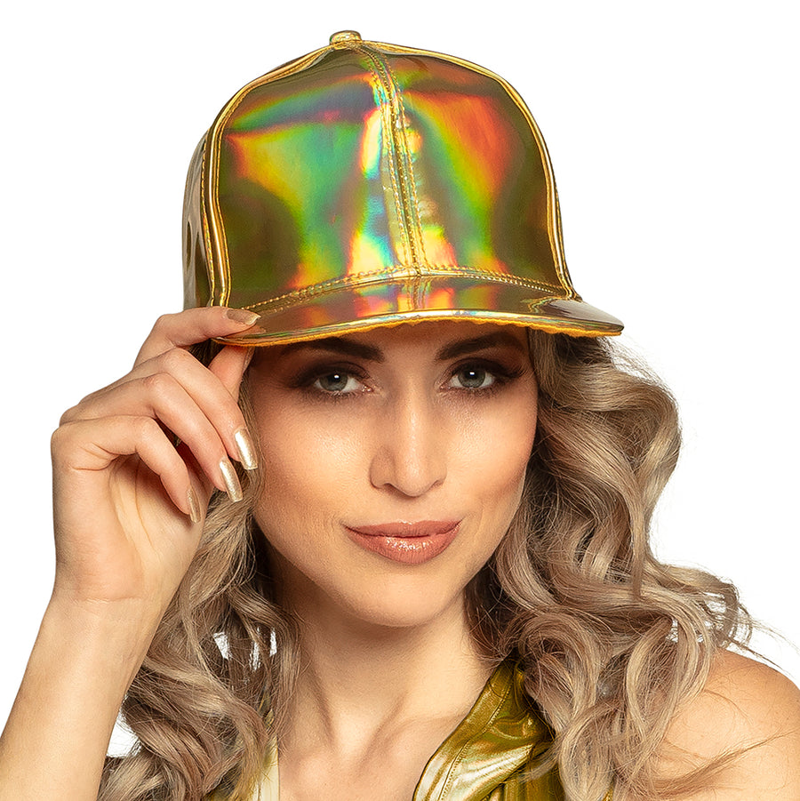 Boland pet Holo goud (verstelbaar)