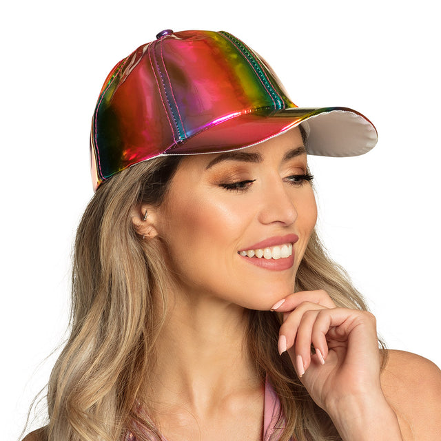 Boland pet Holo regenboog (verstelbaar)