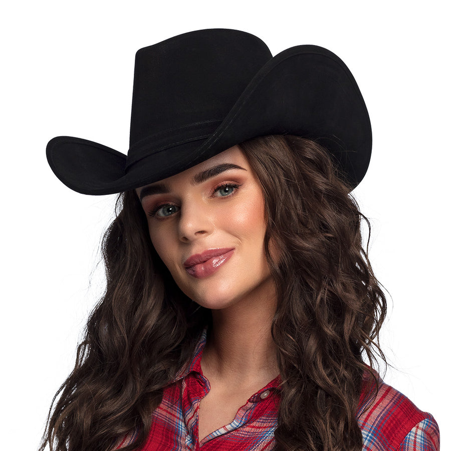 Boland cowboyhoed Wyoming zwart (suede look)