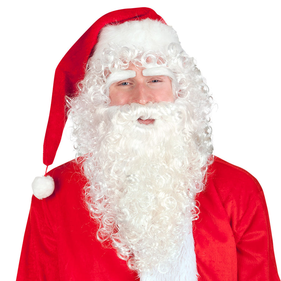 Boland set Kerstman deluxe (pruik, wenkbrauwen en baard)