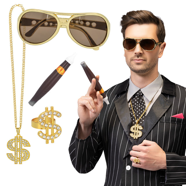 Boland set Swag (ketting, partybril, ring en nepsigaar)
