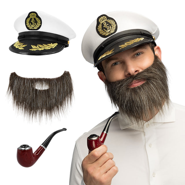 Boland set Sea captain (pet, baard en pijp)