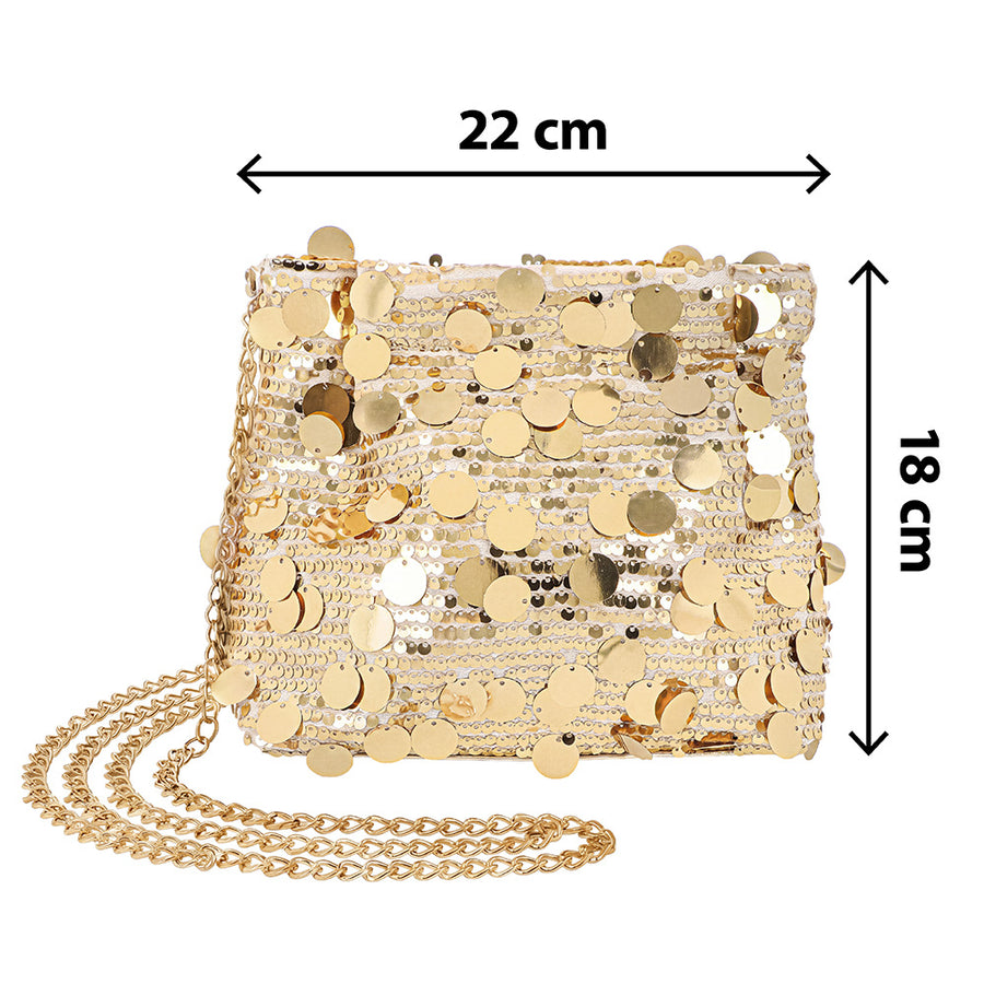 Boland schoudertasje Glamour goud (20 x 18 cm)