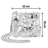 Boland schoudertasje Glamour zilver (20 x 18 cm)