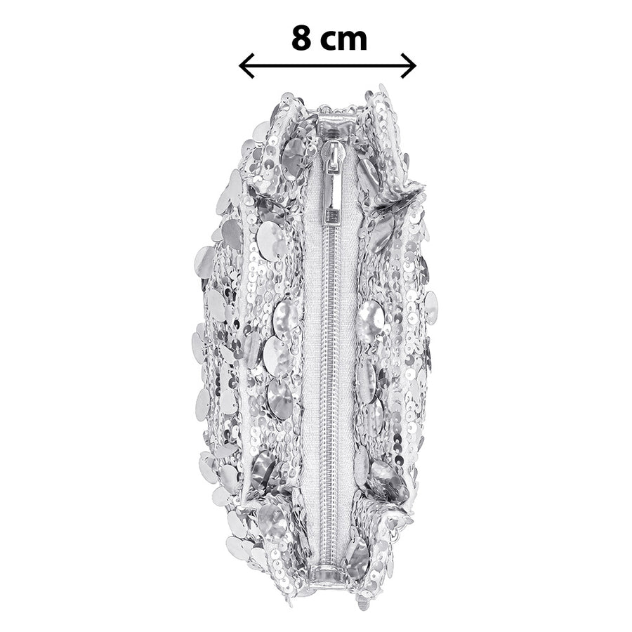 Boland schoudertasje Glamour zilver (20 x 18 cm)