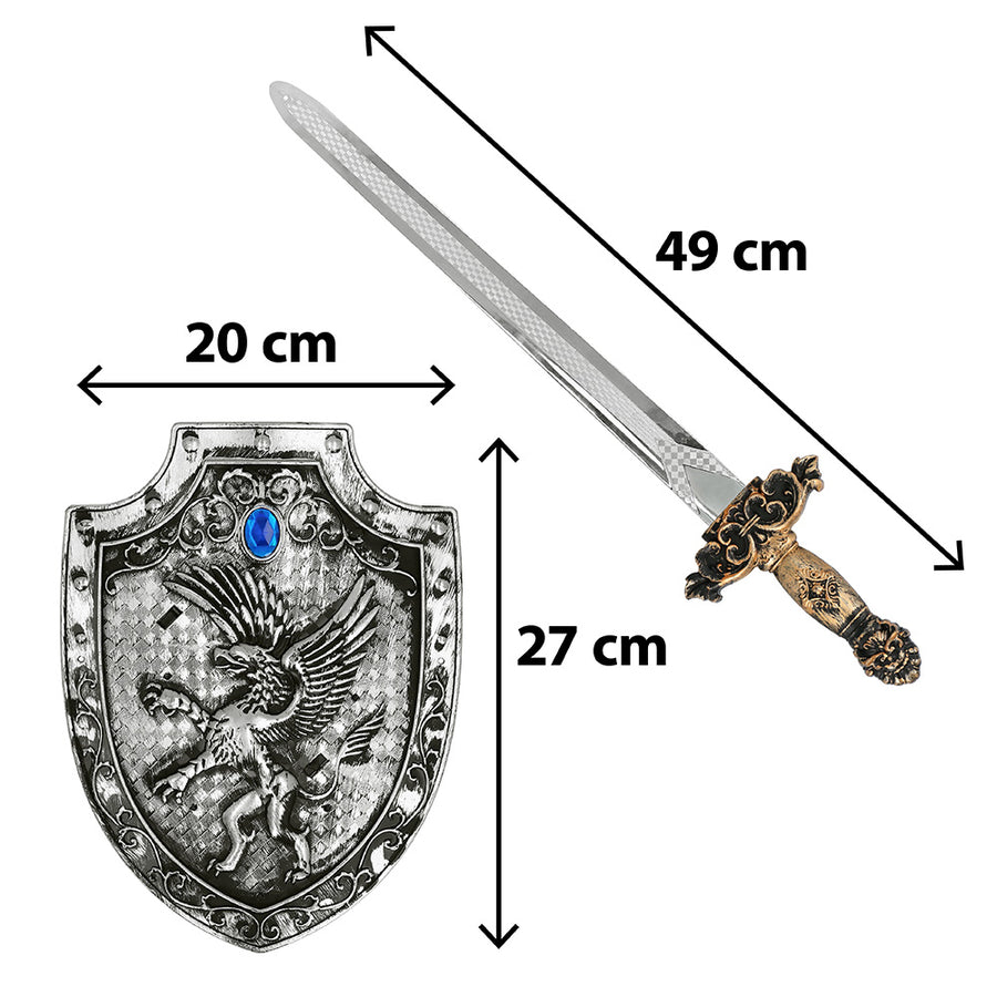 Boland kinderset Knight warrior (schild 27 x 20 cm en 2 zwaarden 49 cm)
