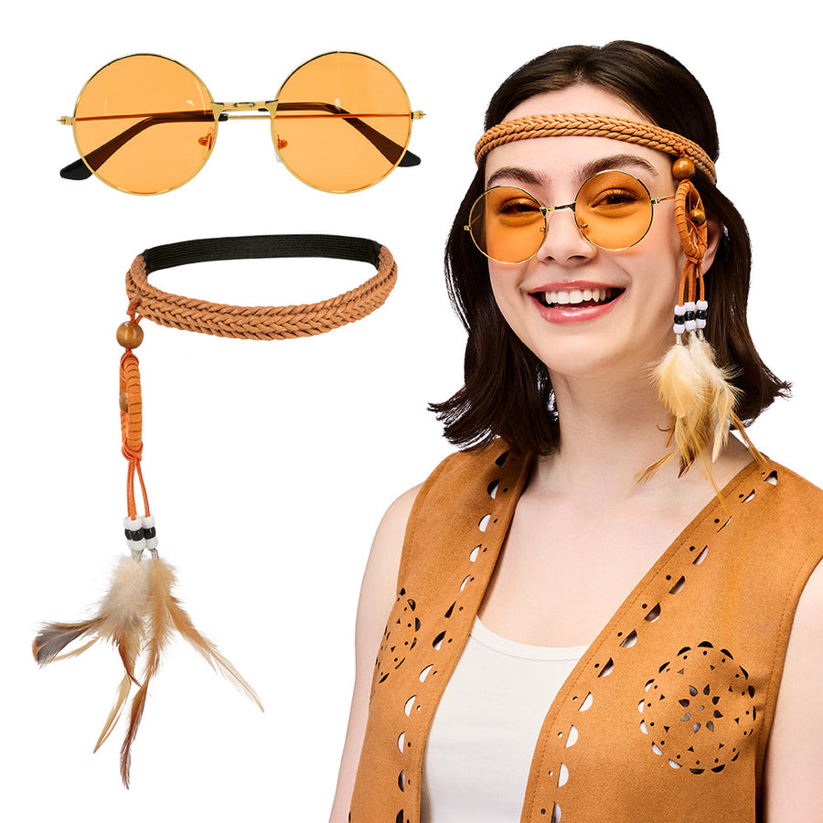 Boland set Boho (hoofdband en partybril)