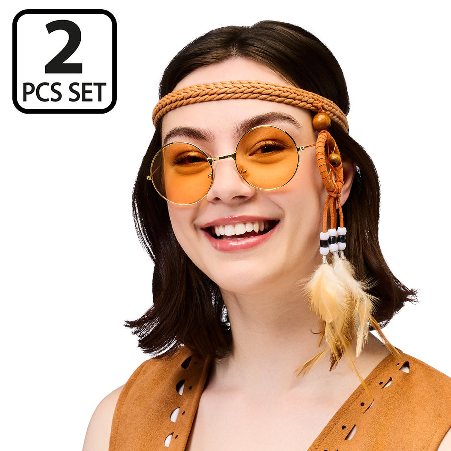 Boland set Boho (hoofdband en partybril)