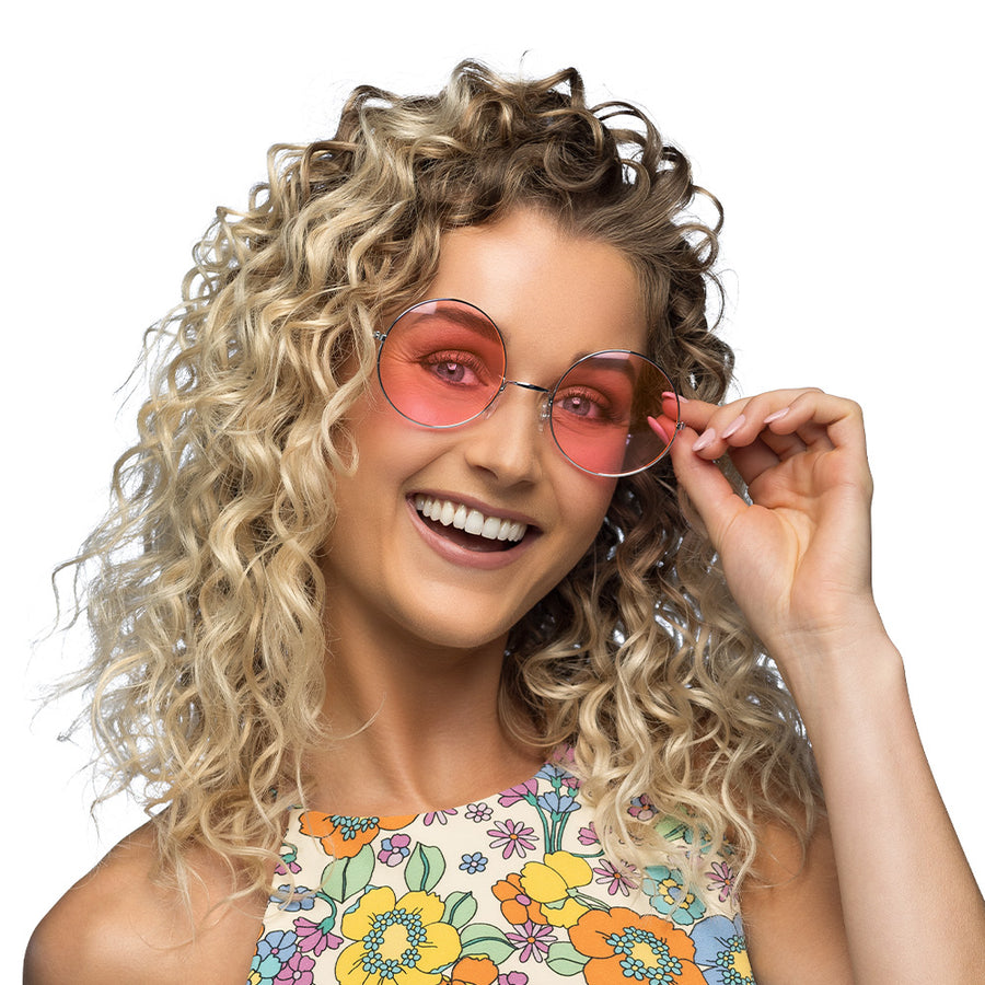 Boland partybril Hippie XL roze