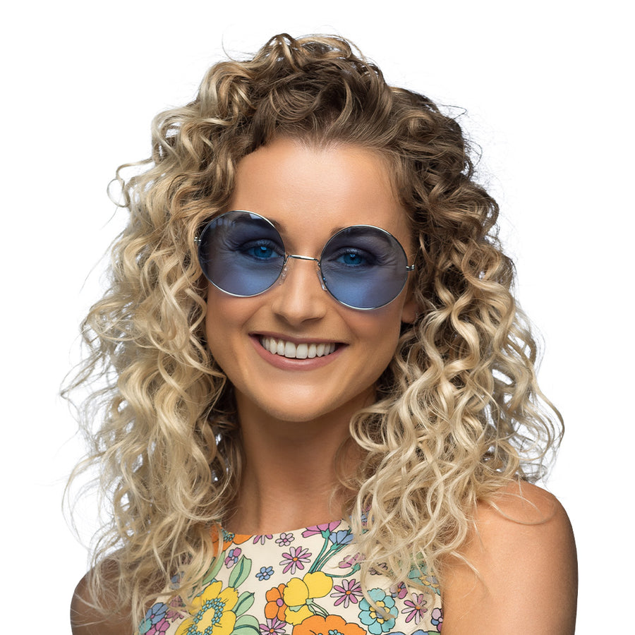 Boland partybril Hippie XL blauw