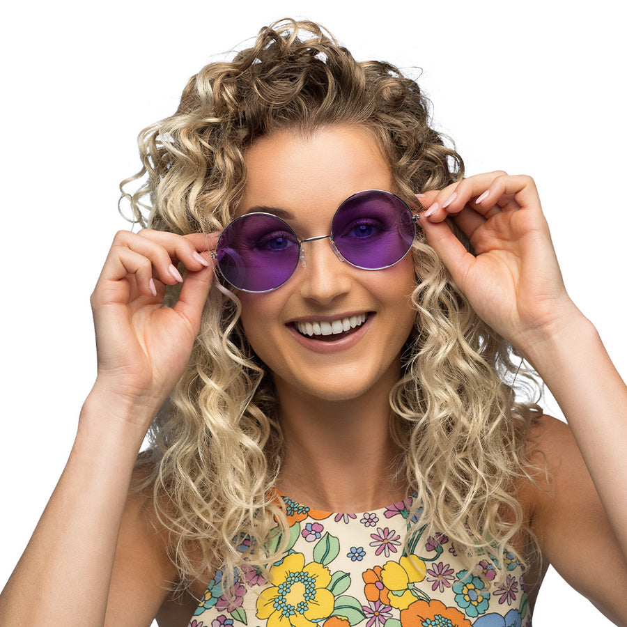 Boland partybril Hippie XL paars