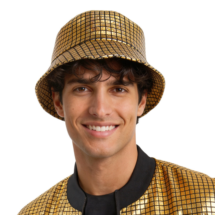 Boland bucket hat Disco diamond goud