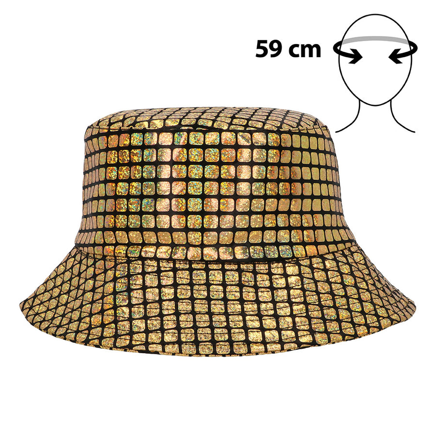 Boland bucket hat Disco diamond goud