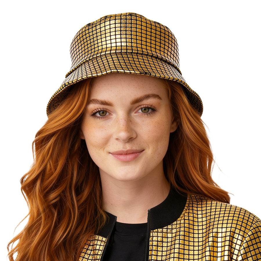 Boland bucket hat Disco diamond goud
