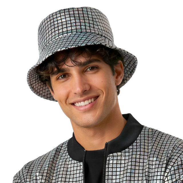 Boland bucket hat Disco diamond zilver
