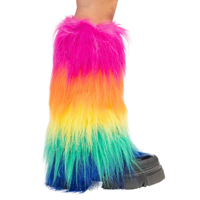Boland paar beenwarmers Regenboog rave