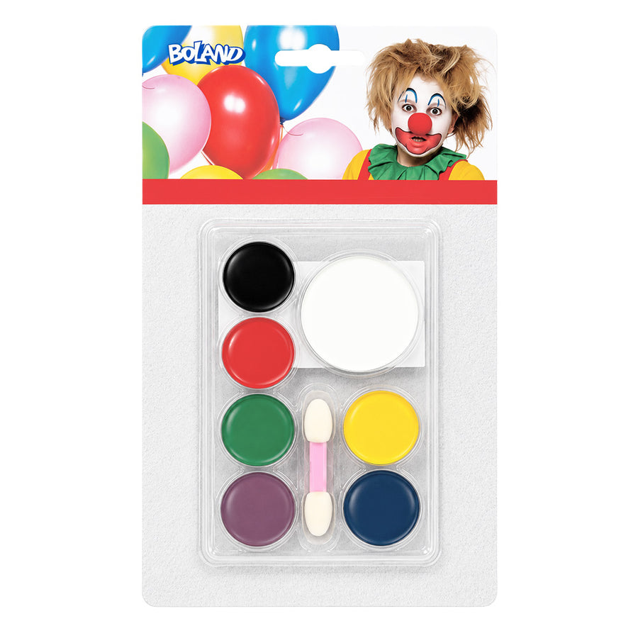 Boland schminkpalet Clown (7 potjes en applicator)