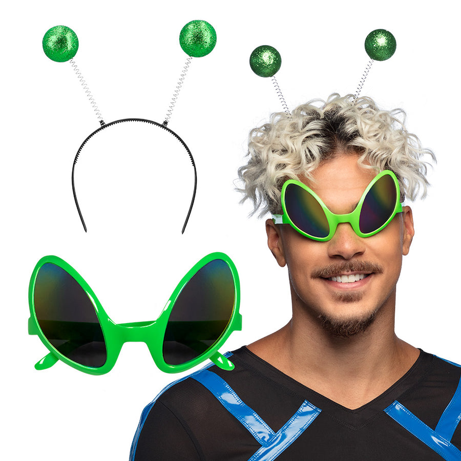 Boland set Alien (partybril en diadeem)