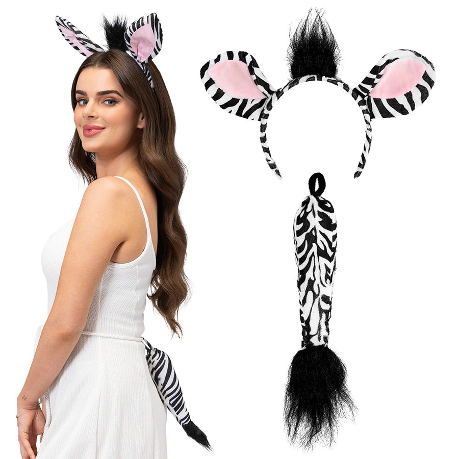 Boland set Zebra (diadeem en staart)