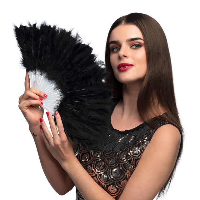 Boland waaier Flapper zwart (23 cm)