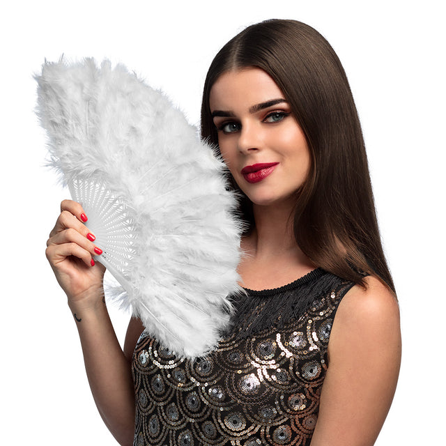 Boland waaier Flapper wit (23 cm)