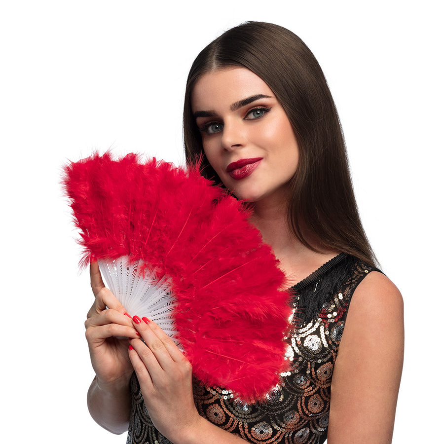 Boland waaier Flapper rood (23 cm)