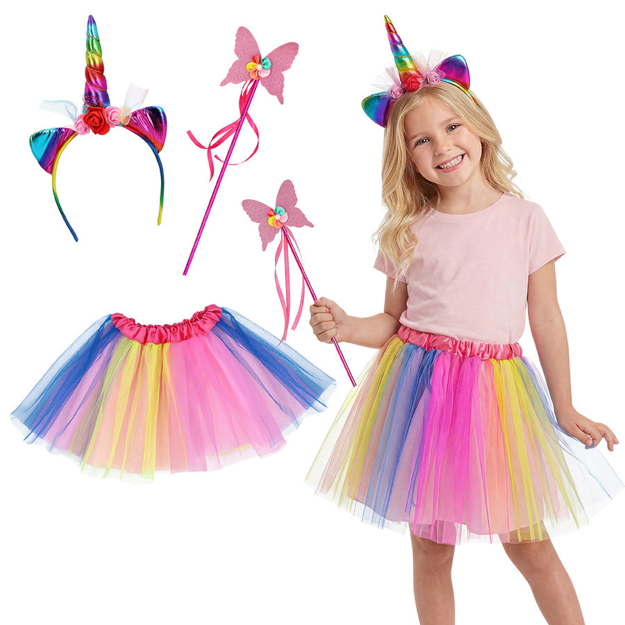 Boland set Eenhoorn Starlight (diadeem, toverstaf en tutu)
