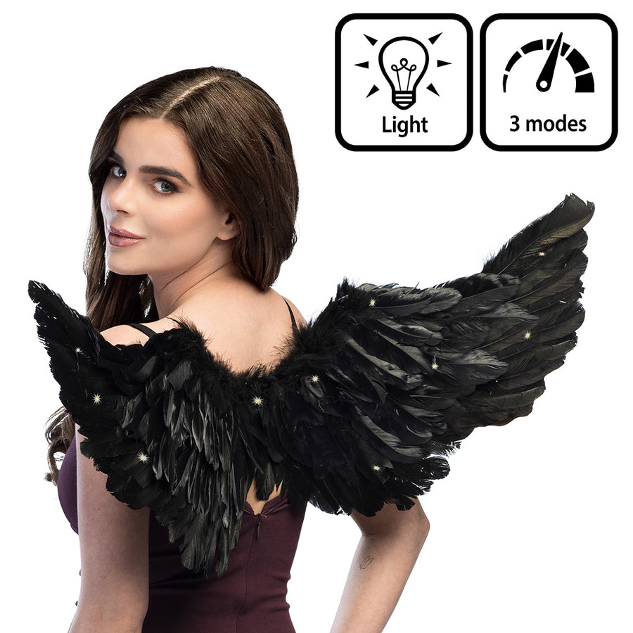 Boland lED engelenvleugels zwart (80 x 37 cm)