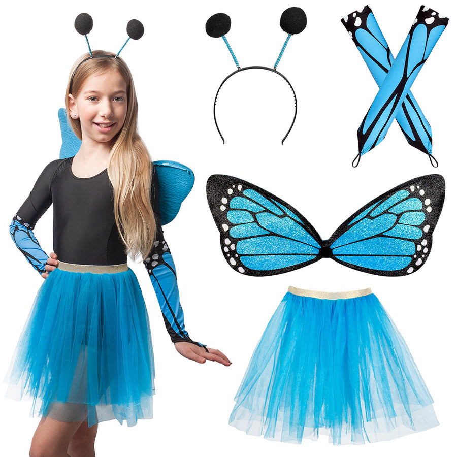 Boland set Vlinder (vleugels, tutu, diadeem en handschoenen)