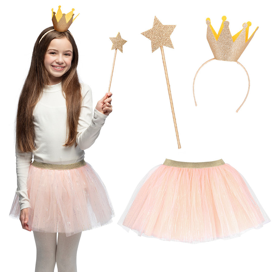 Boland set Fairy prinses (diadeem, tutu en stafje)