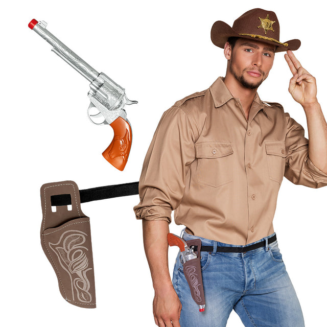 Boland set Cowboy (speelgoed pistool 30 cm, riem 120 cm en holster)