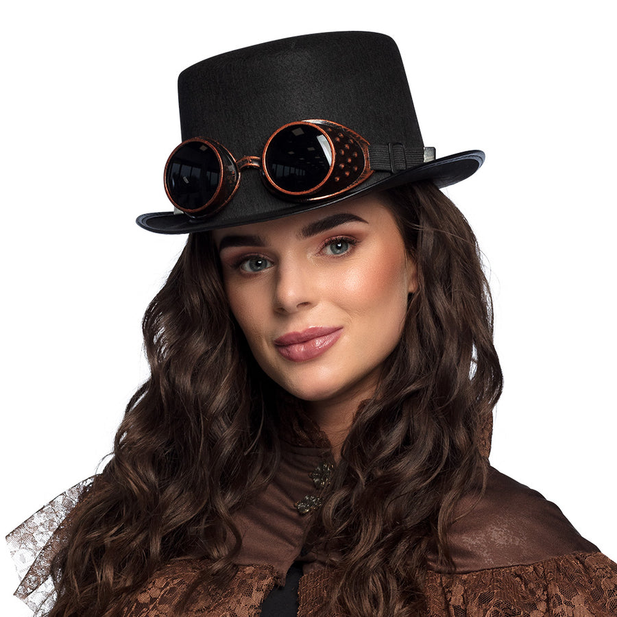 Boland hoed Steamgoggles met partybril
