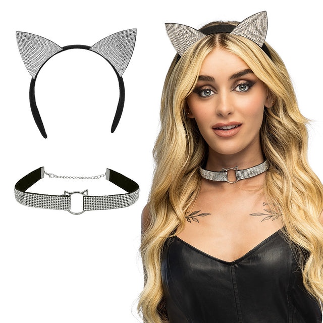 Boland set Diamond cat (diadeem en choker)