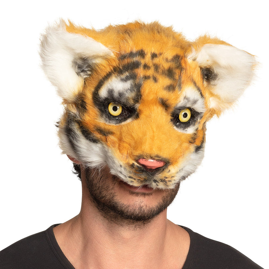 Boland pluchen halfmasker Tijger