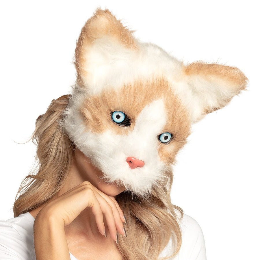 Boland pluchen halfmasker Kat