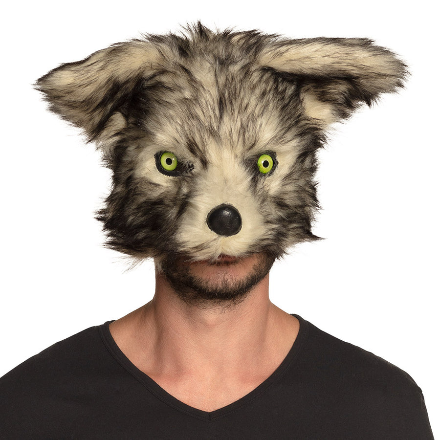 Boland pluchen halfmasker Wolf