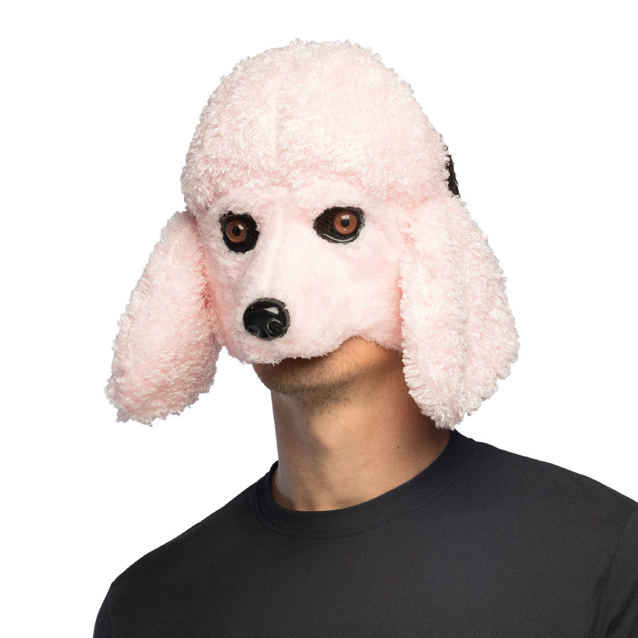 Boland pluchen halfmasker Roze poedel