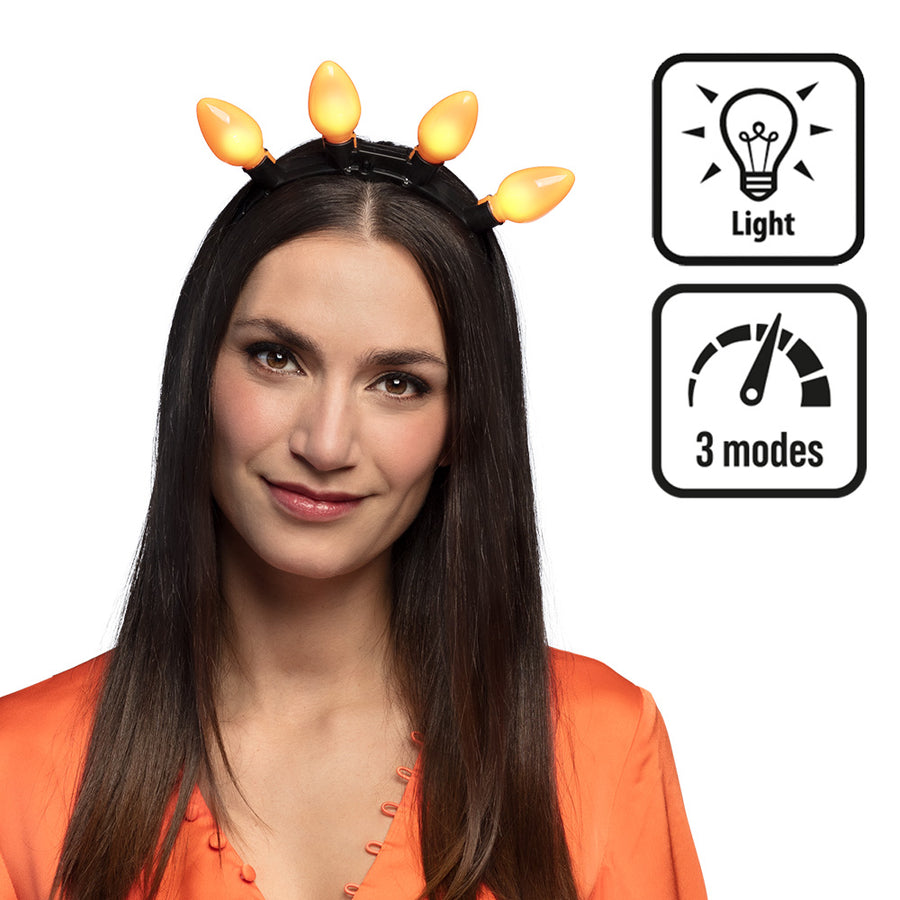 Boland lED diadeem Party oranje