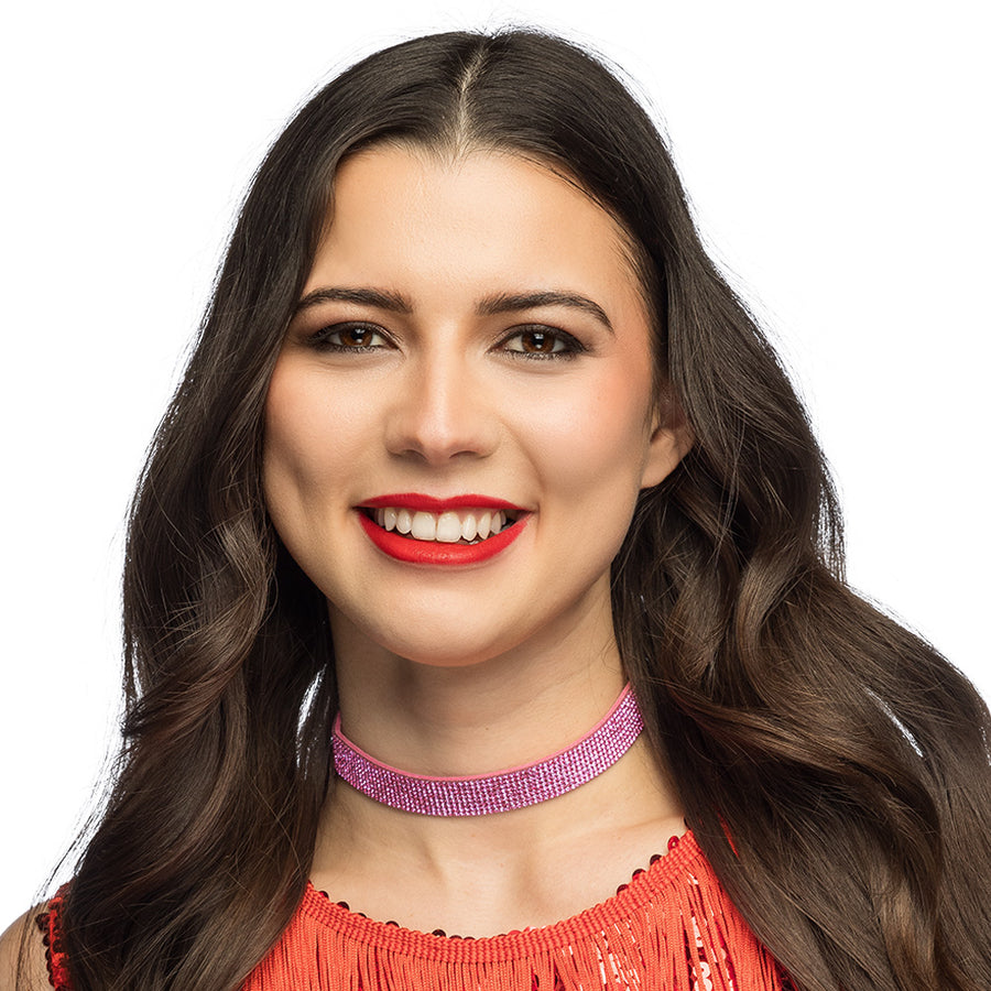 Boland choker Crystal roze