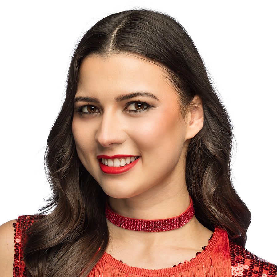 Boland choker Crystal rood