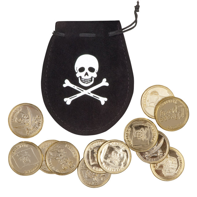 Boland set piratenzakje met 12 munten