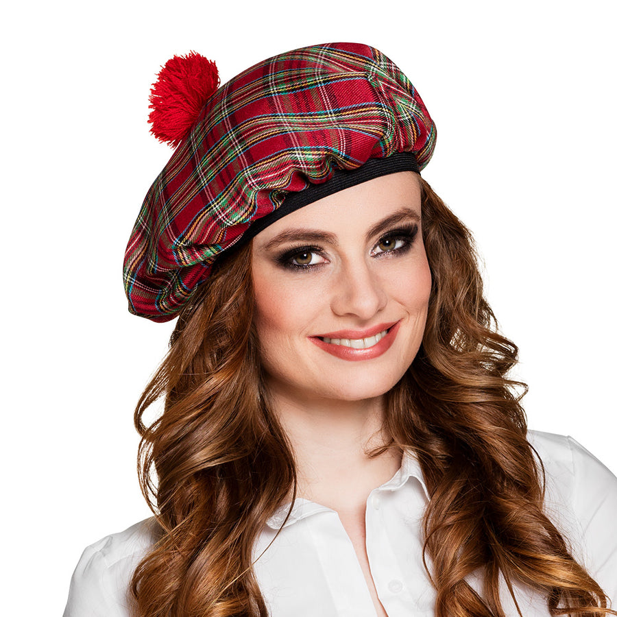 Boland baret Tartan rood
