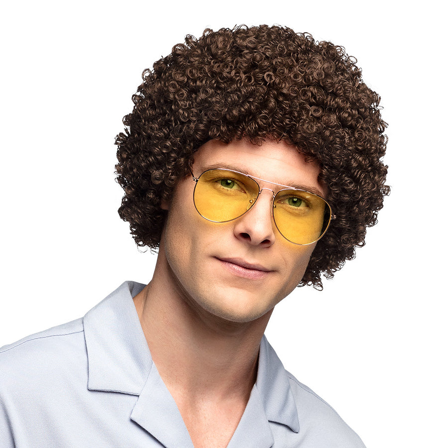 Boland pruik Ricardo donkerbruin
