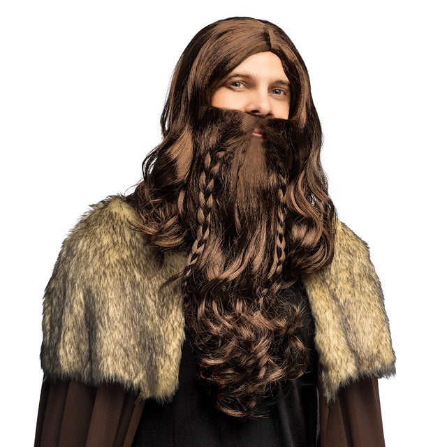 Boland pruik Viking warrior met baard