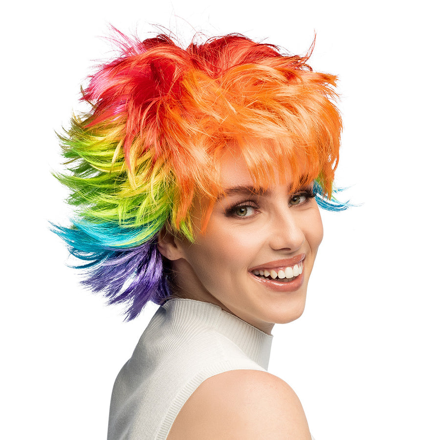 Boland pruik Rainbow rebel