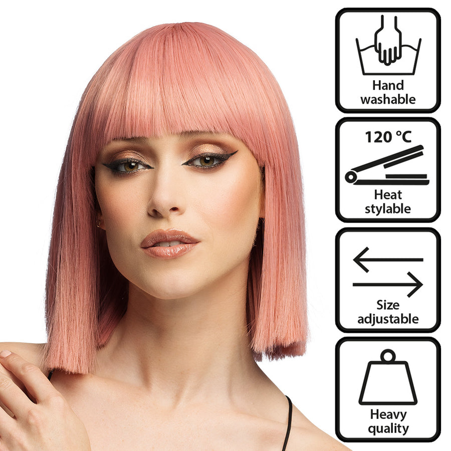 Boland pruik Djamilla coral pink high quality