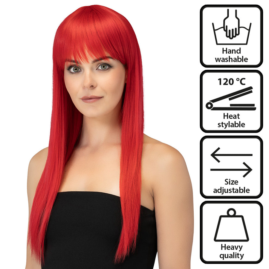 Boland pruik Valerina passionate red high quality